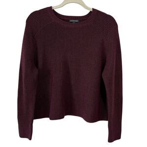 Eileen Fisher Sweater 100% Merino Wool Womens Small Burgundy Italian Yarn
